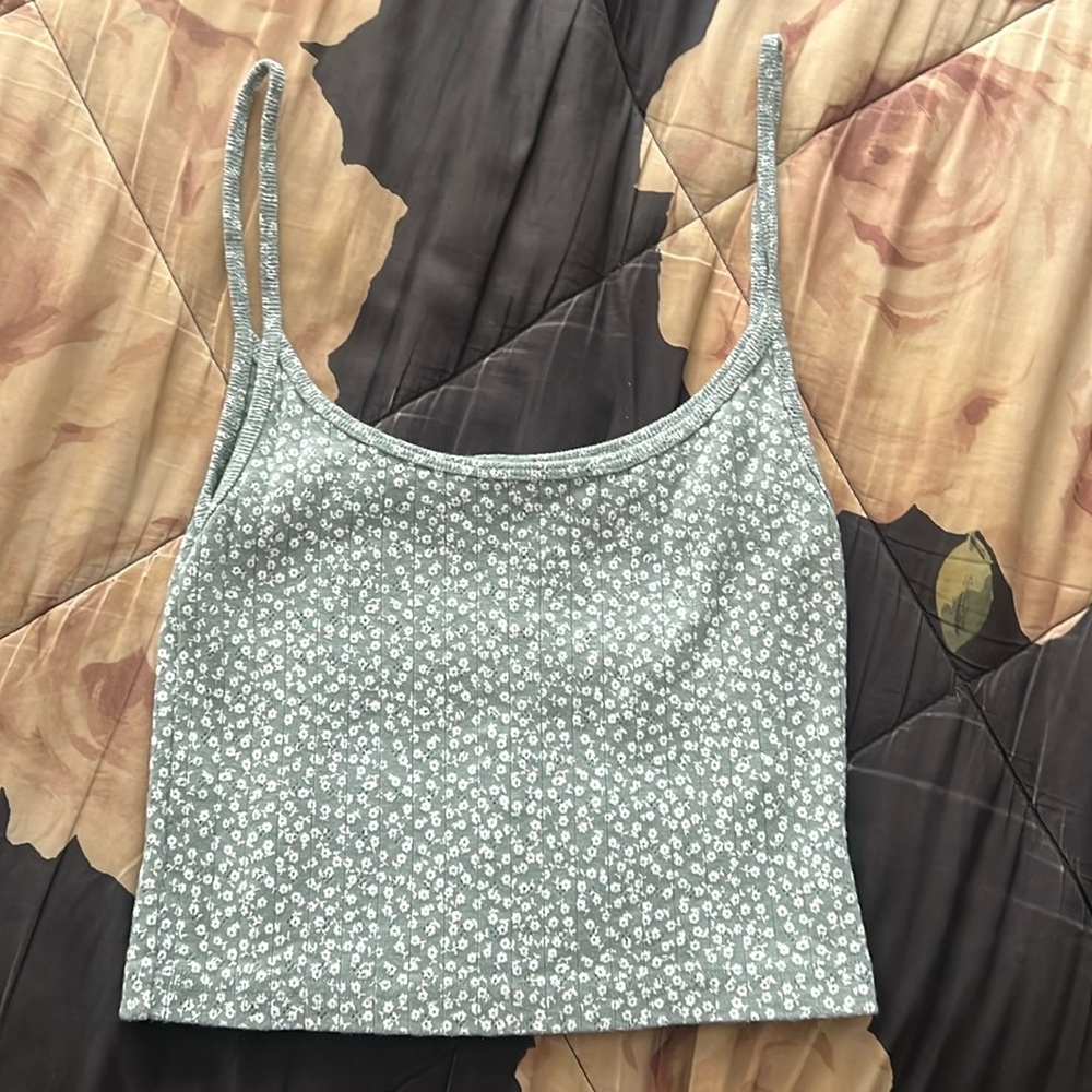 John Galt Floral Green/White Tank Top